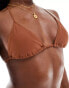 Bright Swimwear maria triangle bikini top in brown Коричневый, S - EU 36 - фото #2