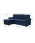 Hamilton 2 Piece Storage Sofa Bed Reversible Sectional