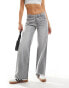 Фото #1 товара Pimkie low rise wide leg jeans in light grey wash