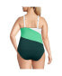 Фото #3 товара Women's Plus Size Square Neck Underwire Tankini Swimsuit Top Adjustable Straps