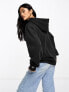 Tommy Jeans relaxed luxe varsity logo hoodie in black