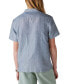 Men's Stripe Linen Short Sleeve Camp Collar Shirt