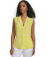 ფოტო #1 პროდუქტის Women's Pleated Geo-Print V-Neck Top