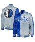 ფოტო #5 პროდუქტის Men's Royal, Gray Dallas Mavericks Fast Break Satin Full-Snap Jacket