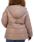 ფოტო #2 პროდუქტის Plus Size Faux-Fur-Trim Hooded Puffer Coat