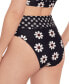Фото #3 товара Juniors' Daisy-Print High Waist Bikini Bottoms, Created for Macy's