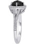 Фото #4 товара Diamond Oval Black Halo Engagement Ring (1 ct. t.w.) in 14k White Gold