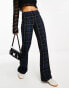 Weekday low rise flare trousers in check