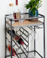 Chinese Fir and Metal Industrial Bar Cart