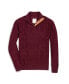 Фото #5 товара Men's Organic Mock Neck Cable Button Sweater with Flecks