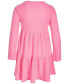 Toddler & Little Girls Long-Sleeve Waffled Tiered Dress, Created for Macy's