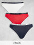 Фото #1 товара Tommy Hilfiger 3 pack brief in navy white and red