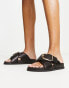 Фото #4 товара ASOS DESIGN Flash buckle cross vamp flat sandals in black