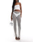 Фото #1 товара ASOS DESIGN fishnet hotfix flare trouser in white