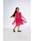 Girl Heart Mesh Jacquard Dress Hot Pink - Toddler Child