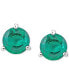 ფოტო #3 პროდუქტის Lab-Grown Emerald Stud Earrings (2-1/3 ct. t.w.) in Sterling Silver