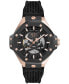ფოტო #1 პროდუქტის Men's Automatic Skeleton Royal Black Silicone Strap Watch 46mm
