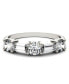 ფოტო #8 პროდუქტის Moissanite Round and Baguette Stackable Ring (1-1/6 ct. tw. Diamond Equivalent) in 14k White or Rose Gold