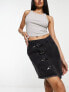 Фото #3 товара Urban Revivo asymmetric denim mini skirt in grey