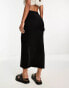 New Look cargo midi skirt in black