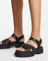 Timberland london vibe cross strap sandals in black full grain leather