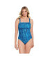 Фото #1 товара Women's ShapeSolver Shirred Front Panel One-Piece Swimsuit