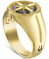 ფოტო #3 პროდუქტის Men's Marine Star Diamond Accent Ring in 14k Gold-Plated Sterling Silver