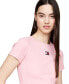 Фото #3 товара Women's Badge Logo Ribbed T-Shirt