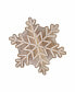 Фото #1 товара Snowflake Designed Trivet Carved Out of Acacia Wood with a Washed Finish