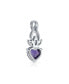 ფოტო #2 პროდუქტის Blue Purple Fire Rainbow Color Changing Mystic Cubic Zirconia Crown CZ Solitaire Infinity Pendant Heart Necklace Sterling Silver