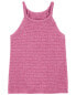 Baby 2-Piece Halter Neck Crochet Sweater Tank & Denim Shorts Set 12M
