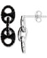 ფოტო #1 პროდუქტის Black Spinel Mariner Link Drop Earrings (3/4 ct. t.w.) in Sterling Silver
