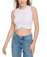 Women's Angled-Hem Cropped Crewneck Tank Top