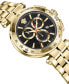 ფოტო #3 პროდუქტის Men's Swiss Chronograph Aion Gold Ion Plated Stainless Steel Bracelet Watch 45mm