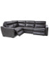 Фото #7 товара Gabrine 4-Pc. Leather Sectional with 2 Power Headrests, Created for Macy's