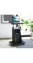 Adjustable Mobile Standing Desk Cart with Tilt Desktop and Cabinet-Black