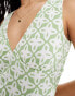 ONLY mini geo print dress in sage green