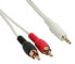 Фото #1 товара InLine Audio Cable 2x RCA male / 3.5mm male Stereo white/gold 5m