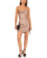 Фото #5 товара Women's Cowlneck Side-Ruched Mini Dress