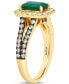 ფოტო #2 პროდუქტის New Emerald (1-1/5 ct. t.w.) & Diamond (7/8 ct. t.w.) Halo Split Shank Ring in 14k Gold