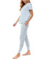 ფოტო #2 პროდუქტის Scoop Neck T-Shirt & Jogger Pants Pajama Set