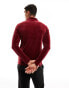 Фото #3 товара ASOS DESIGN muscle fit long sleeve t-shirt with turtle neck in burgundy velour