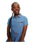 ფოტო #2 პროდუქტის Toddler Girls Lightweight Denim Ruffled Shirtdress