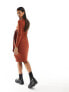 Фото #5 товара Mamalicious Maternity mini dress with wrap skirt detail in brick