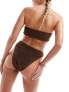 The Frolic serenity knot front bandeau bikini top in dark chocolate glitter 34 - фото #5