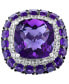 EFFY® Amethyst (12 ct. t.w.) & White Topaz (5/8 ct. t.w.) Statement Ring in Sterling Silver