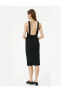 Midi Elbise Sırt Detaylı Kolsuz Slim Fit