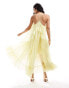 Фото #4 товара ASOS DESIGN scoop neck trapeze maxi dress with frill in pastel yellow