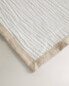 Textured cotton muslin linen throw