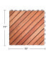 Фото #3 товара Outdoor Patio 12-Diagonal Slat Eucalyptus Interlocking Deck Tile (Set Of 10 Tiles)